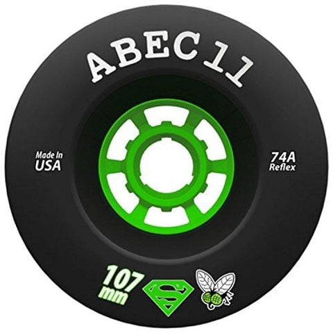 ABEC 11 Flywheel, Refly, Superfly Longboard Wheel for Electric Skateboard, Downhill and Cruising Durometers (107mm | 74a - Superfly (Black))