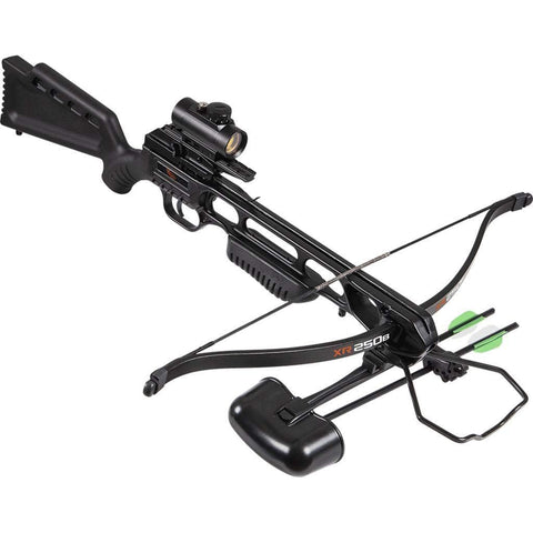 Wildgame Innovations XR250B Crossbow - Shoots 250 Feet Per Second, Quiver, 2-18" Arrows, RCD & Red Dot Scope