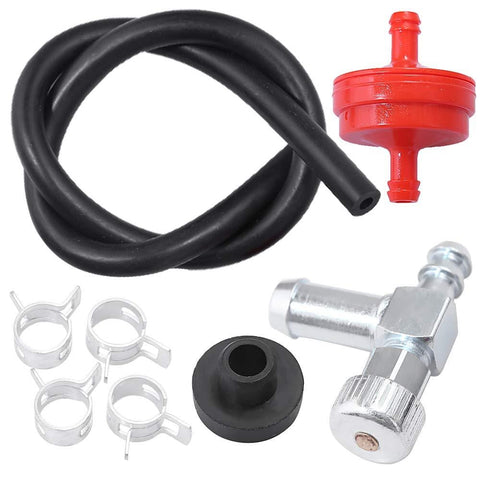 Anxingo Fuel Line Filter with 33/64" Fuel Gas Tank Grommet Shut-Off Valve for Honda GX240 3000 5000 6250 Watts Craftsman Coleman Powermate Generator Snowblower