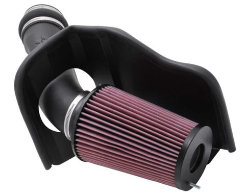 K&N Cold Air Intake Kit with Washable Air Filter: 1999-2003 Ford (Excursion, F250 Super Duty, F350 Super Duty, F450 Super Duty, F550 Super Duty) Black HDPE Tube with Red Oiled Filter, 57-2530