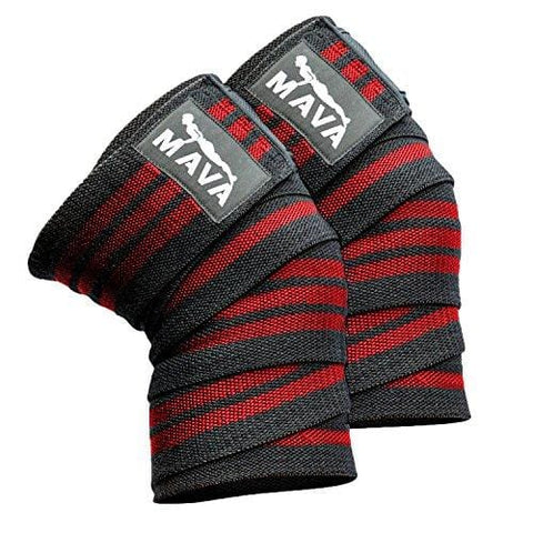 Knee Wraps for Cross Training WODs,Gym Workout,Weightlifting,Fitness & Powerlifting– Pair- Best Knee Straps for Squats -for Men & Women- 72"-Compression and Elastic Support by Mava8482;