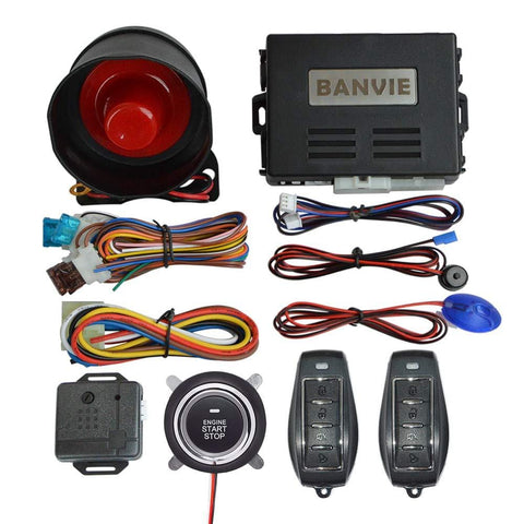 BANVIE Car Alarm System with Remote Start and Smart Push Start Button