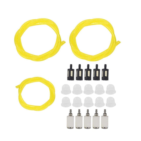 MOTOKU 4 Feet 3/32" x3/16 1/8" x3/16 .080" x.140 Fuel Hose Line Filter Primer Bulb for Poulan Craftman Gas Chainsaw String Trimmer Leaf Blower Lawnmower Weed Eater 2 4 Cycle Husqvarna Stihl Carb