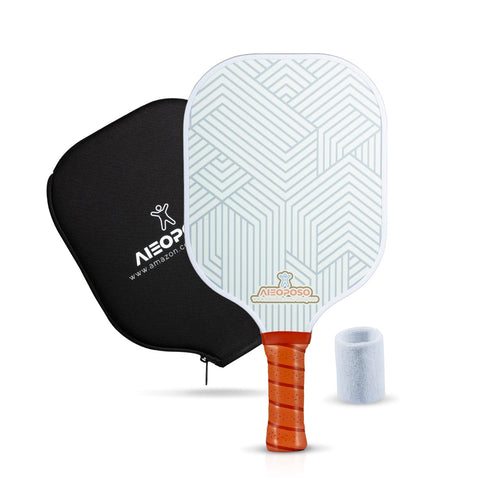 Aieoposo Pickleball Paddles, Pickleball Gift, Fiberglass Pickleball Rackets, Wristbands and Pickleball Cover - Indoor & Outdoor Pickleball Set for Beginners & Intermediate Players