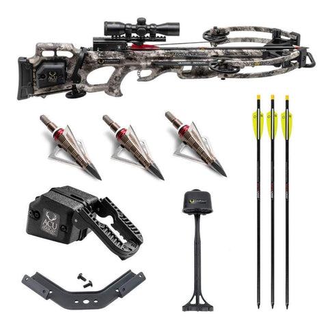 TenPoint Titan M1 370 FPS Crossbow with ProView 3 Scope and ACUdraw Cocking Kit with Three NAP Hunting Broadheads (4 Items)