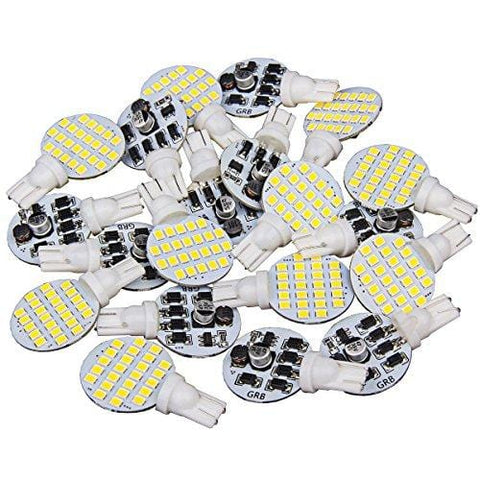 20 x Super Bright 921 Natural White 4.8w RV, Trailer, Camper Interior LED T10 194 Boat,landscaping,Wedge 24-SMD LED Light Bulb 12v(Pack of 20)