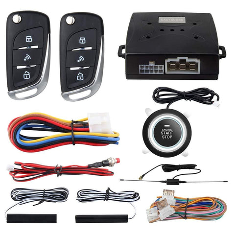 EASYGUARD PKE Passive Keyless Entry Car Alarm System Push Start Button Remote Start Starter DC12V EC003N-V-1