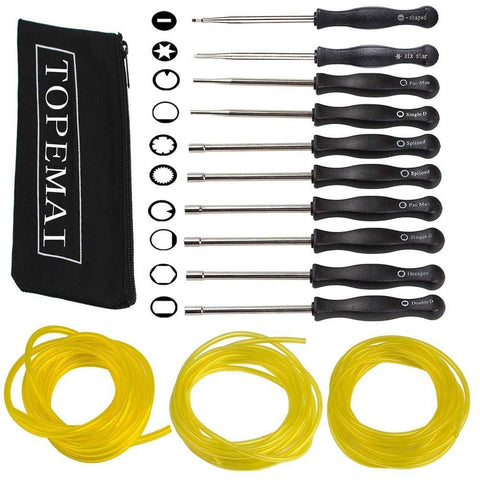 TOPEMAI 10Pcs Carburetor Adjustment Tool Kit for Common 2 Cycle Small Engine with 3 Sizes Fuel Line Hose-Craftsman Screwdrivers Set