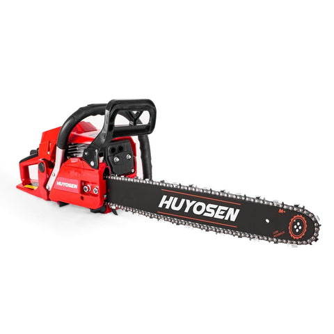 HUYOSEN Gas Power Chain Saws Red Black Corded 54.6CC 2 Cycle Gas Powered Chainsaw Guide bar Size 18 inchs 0.325inchs 72DL Chain Guide Bar