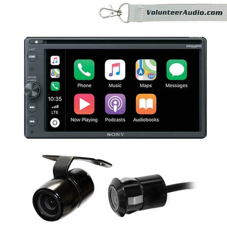 Sony XAV-AX210SXM 6.4" Double Din Touchscreen Digital Media Player with Apple CarPlay, Android Auto, SiriusXM Tuner and Free Reverse Backup Camera Included