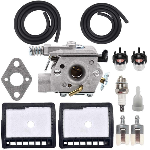 Dalom CS300 WT-589 Carburetor w 2pcs Air Filter Fuel Line for Echo Gas Chainsaw CS301 CS305 CS306 CS340 CS341 CS345 CS346 CS3000 CS3400 CS3450 WT-589 Fuel Filter Spark Plug Primer Bulb