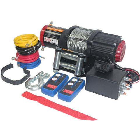 OPENROAD 12V 4500lb Electric Winch,Cable and Nylon Rope ATV Boat Winch (4500 Cable Winch)