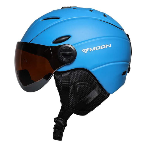 MOON Snow Helmet Snowboard Helmet Ski Helmet Men (Matt Blue, XL)