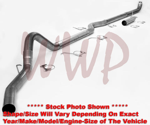 Performance Race 4" Turbo Back Race Exhaust No Muffler Straight Pipe System With Downpipe Down Pipe Included For 08-10 Ford F250 F350 6.4L Diesel Pickup Truck