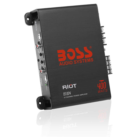 BOSS Audio Systems Elite R1004 4 Channel Car Amplifier - 400 Watts, Full Range, Class AB, 2-4 Ohm Stable, Great for Car Speakers and Car Stereo