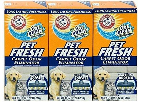 Arm & Hammer Pet Fresh Carpet Odor Eliminator Plus Oxi Clean Dirt Fighters (Pack of 3), 48.9 Ounce
