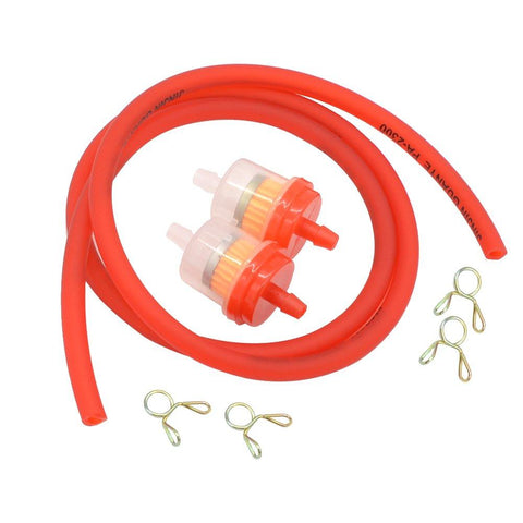 Gas Hose Line Fuel Filter Spring Clips for 110cc 50cc 125cc 150cc Kazuma Meerkat Redcat Falcon Taotao ATV Dirt Bike Scooter Quad Hammerhead twister 150 GTS Buggy Go Kart Parts Red