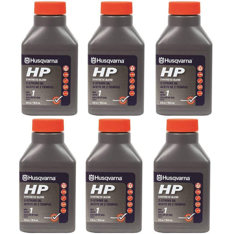 Husqvarna 2.6 oz HP Synthetic Blend 2-Cycle Engine Oil 6-Pack 593152601