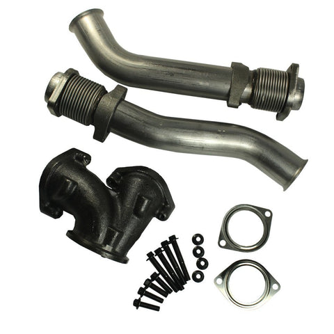 JDMSPEED New Powerstroke Turbo Diesel With Hardware Bellowed Up Pipe Kit For 99-03 Ford 7.3L 679-005