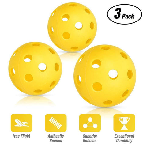METAZY Pickleball Balls - Outdoor & Indoor Pickleballs Balls 26 Holes（3 Pack） [product _type] METAZY - Ultra Pickleball - The Pickleball Paddle MegaStore