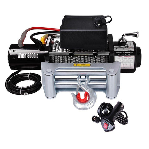 Yescom Electric Recovery Winch 8000 lbs 5.5HP 12V Handheld Remote Switch Truck Trailer ATV SUV Jeep Towing Mount