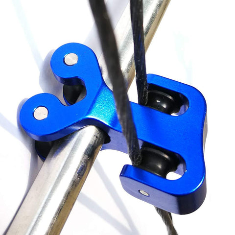 HRCHCG 3/8 inch Aluminum Compound Bow Cable Slide Archery Bow String Splitter Roller Glide Replacement Bowstring Separator Arrow Pulley (Blue)