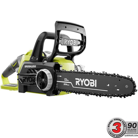 Ryobi ONE+ 12 in. 18-Volt Brushless Lithium-Ion Electric Cordless Chainsaw - 4.0 Ah Battery and Charger Included