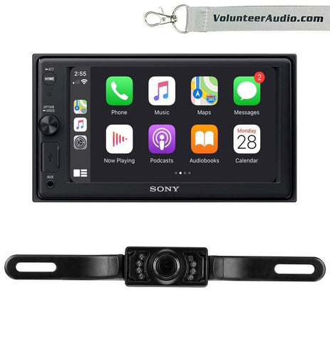 Sony XAV-AX1000 Double Din Radio Install Kit With Apple CarPlay, Android Auto, SiriusXM Ready, Free Reverse Backup Camera