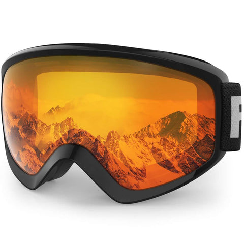 findway Kids Ski Goggles, Kids Snow Snowboard Goggles for Boys Girls Youth (Pink Blue Rose) Age 5 6 7 8 9 10 11 12 13 14 15 16,Over Glasses OTG Design,Anti Fog,100% UV Protection,Helmet Compatible