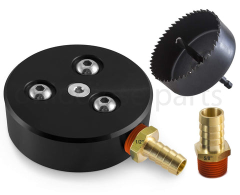 Ohio Diesel Parts Fuel Tank Sump Kit for Diesel or Gasoline with Extra Barb Sizes and Hole Saw (Black)