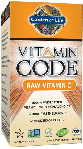 Garden of Life Vitamin C - Vitamin Code Raw C Vitamin Whole Food Supplement, Vegan, 120 Capsules