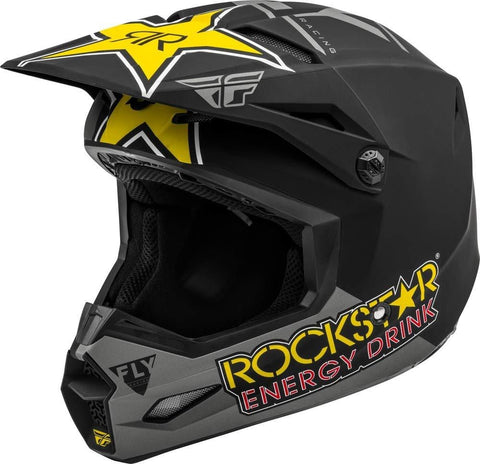 Matte Grey/Black/Yellow Sz M Fly Racing Kinetic Rockstar Energy Helmet