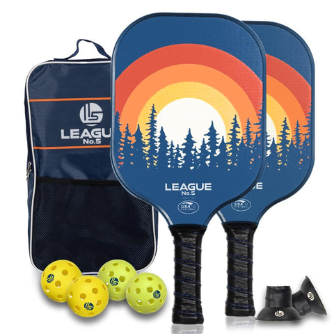 Pickleball Paddles Set of 2 USAPA Approved Pickle Ball Racket - Indoor Outdoor Game - 4 Balls, Ball Retrievers, Carrying Bag - Court Equipment for Men Women Family Pro Racquet Sets