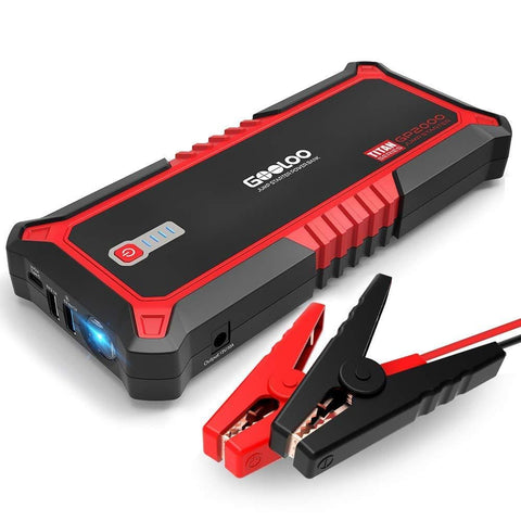 GOOLOO Upgraded 2000A Peak SuperSafe Car Jump Starter with USB Quick Charge 3.0 (Up to 10L Gas or 7L Diesel Engine) 12V Auto Battery Booster Power Pack Type-C Portable Phone Charger