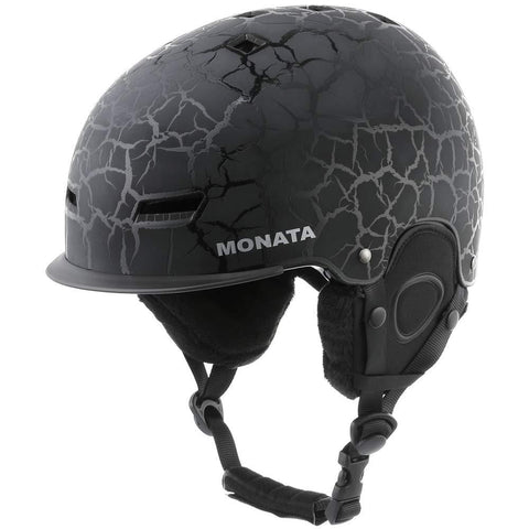 MONATA Adult Ski & Snowboard Helmet for Men and Women Winter Snow Sports Protect - Adjustable Large Size 23.22-24 Inches(Black)