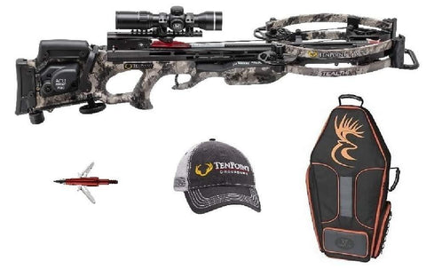 Tenpoint Stealth Nxt Crossbow Package with Rangemaster Pro Scope, Acudraw Pro, Broadheads, Hat, and Case