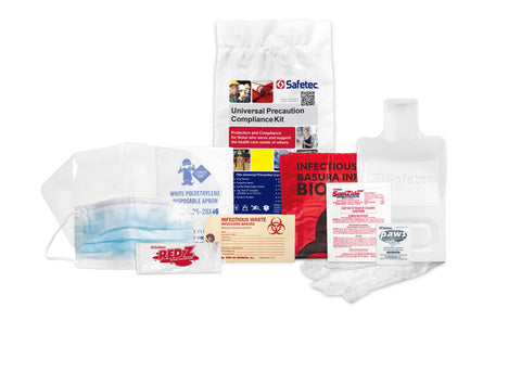 Safetec Universal Precaution Compliance Spill Kit Refill (Poly Bag) for Blood and Bodily Fluid Spills (Pack of 4 Kits)