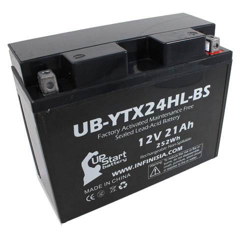 UB-YTX24HL-BS Battery Replacement for 2004 Arctic Cat T660 Turbo Touring 500 CC Snowmobile - Factory Activated, Maintenance Free, Motorcycle Battery - 12V, 21AH, UpStart Battery Brand