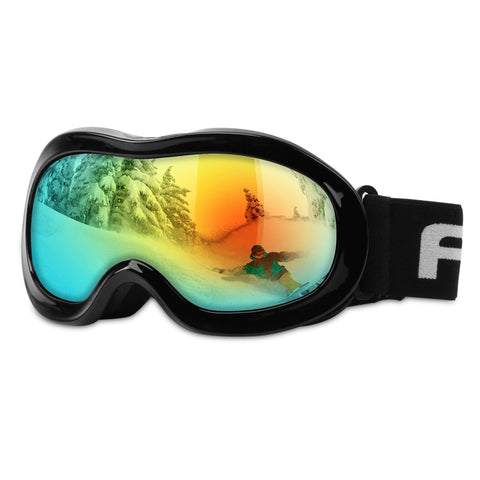 AKASO Kids Ski Goggles, Snowboard Goggles Snow Goggles for Youth, Kids & Teenagers, Anti-Fog, 100% UV Protection, Double-Layer Spherical Lenses, Helmet Compatible