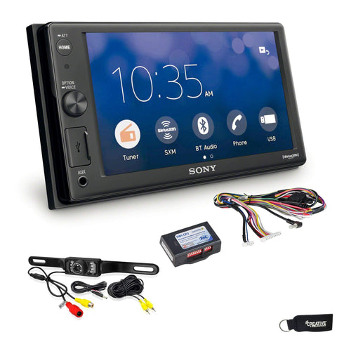 Sony XAV-AX1000 Compatible with CarPlay Bluetooth Receiver (No CD) with Rear Camera & Steering Wheel Interface