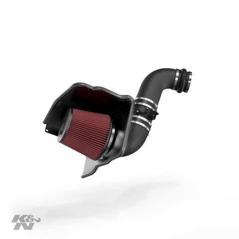 K&N Cold Air Intake Kit with Washable Air Filter: 2015-2016 Chevy/GMC Heavy Duty (Silverado 2500, Silverado 3500, Sierra 3500, Sierra 3500) 6.6L V8 Diesel, Red Oiled Filter, 63-3087
