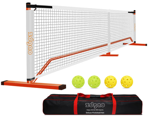 Pickleball Net for Driveway with 4 Pickle Balls, 22FT Pickleball Net Regulation Size with Carrying Bag and Weather Resistance Strong Steel Frame