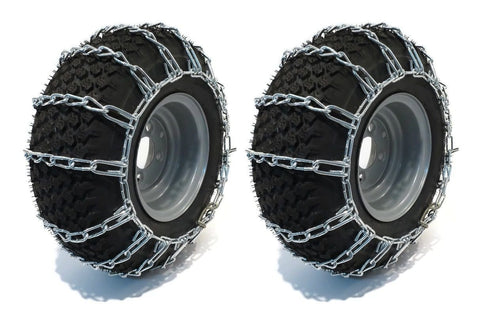The ROP Shop New Pair 2 Link TIRE Chains 16x6.50x8 for Garden Tractors/Riders/Snowblowers