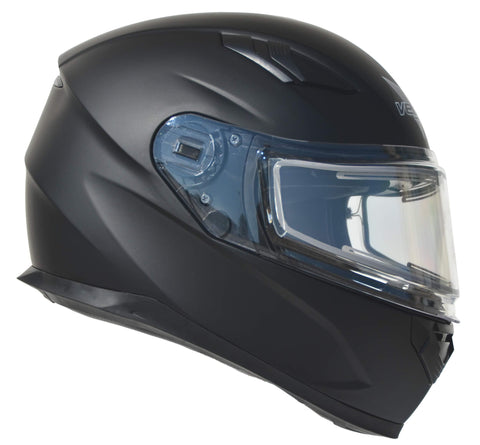 Vega Helmets Ultra Electric Snow Unisex-Adult Full Face Snowmobile Helmet with Heated Shield (Matte Black, Large)