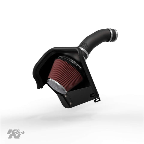 K&N Cold Air Intake Kit with Washable Air Filter: 2014-2016 Jeep Grand Cherokee, 3.0L V6 Diesel, Black HDPE Tube with Red Oiled Filter, 63-1570