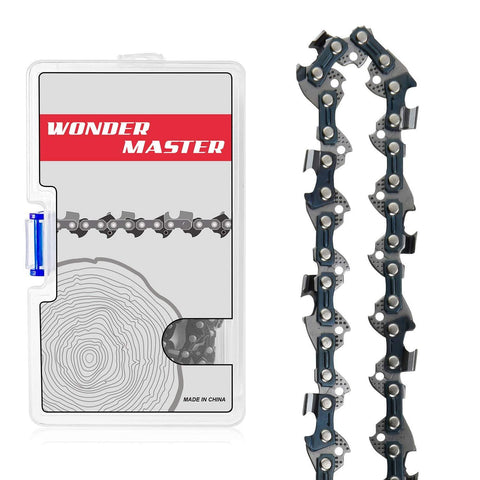 WONDER MASTER 20 Inch Chainsaw Chains 1Pack - 3/8" Pitch - 70 Drive Links - .050" Gauge with Pitch Semi-Chisel Gas Powered Chainsaw Chain Fits for Echo MAKITA HOMELITE Bernard Skil