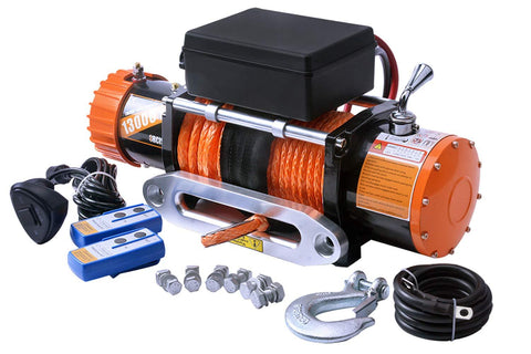 ORCISH 12V IP67 Waterproof Synthetic Rope Winch Electric Jeep Truck winches 13000lb