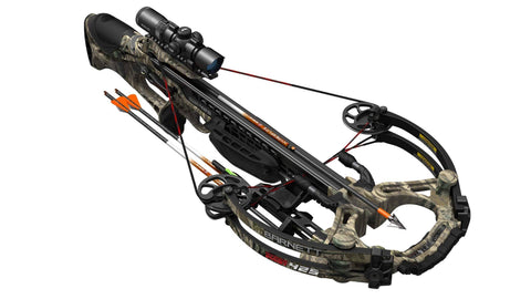 Barnett HyperGhost 425 Crossbow in Mossy Oak Treestand Camo, Shoots 425 Feet Per Second and Includes Premium Illuminated 1.5-5x32 Scope