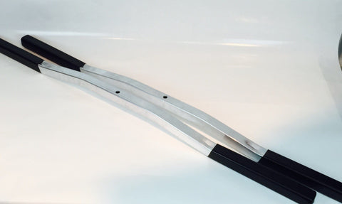Precision Pair Snowmobile Trailer Ski Tie Down Aluminum Bars Vinyl Black Boots