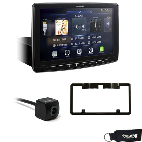 Alpine iLX-F309 HALO9 Receiver w/ 9-inch Touch Screen, Single-DIN Mounting, Includes Alpine Backup Cam & Plate Mount